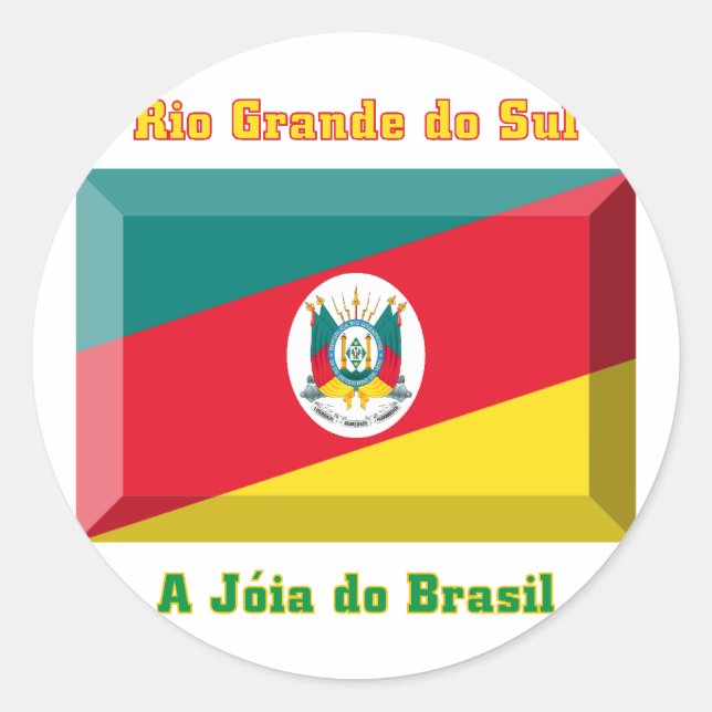 Adesivo Redondo Bandeira do Rio Grande do Sul (Frente)