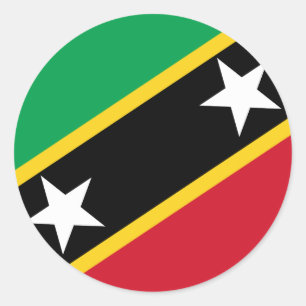 Adesivo Redondo Bandeira do Santo Kitts e Nevis