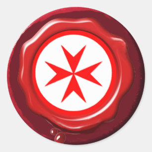 Adesivo Redondo Bandeira do SELO VERMELHO da CERA de Toscânia