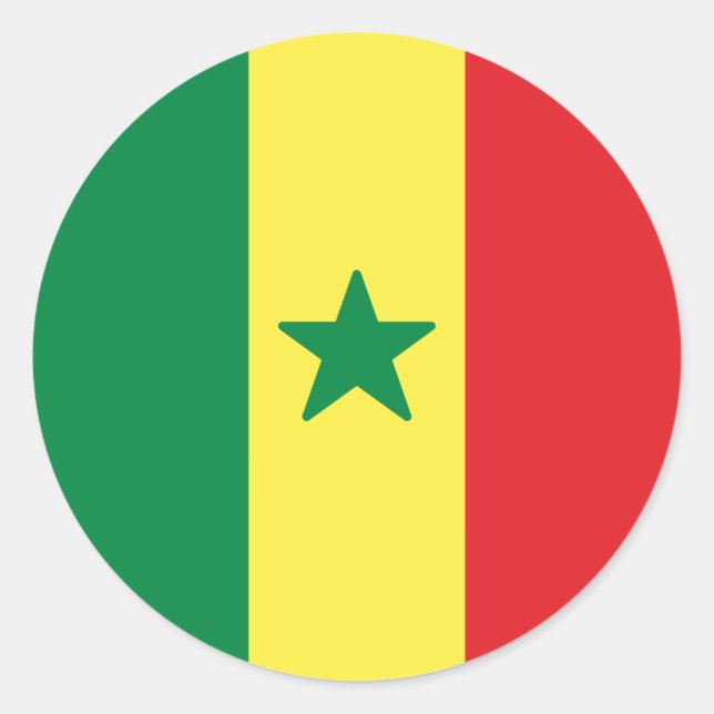 Adesivo Redondo Bandeira do Senegal (Frente)
