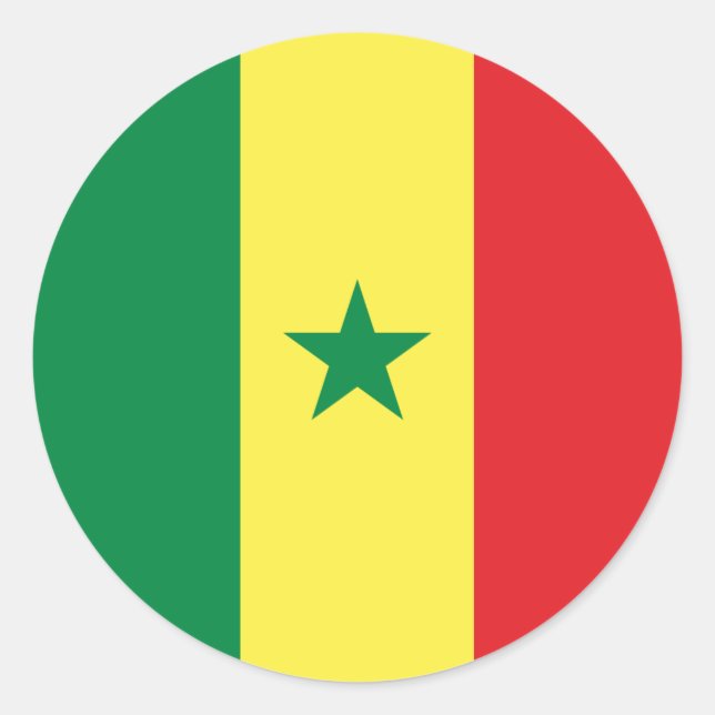 Adesivo Redondo Bandeira do Senegal (Frente)