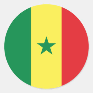 Adesivo Redondo Bandeira do Senegal