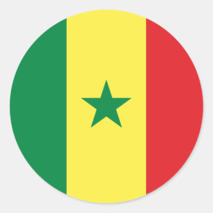 Adesivo Redondo Bandeira do Senegal (Senegal)