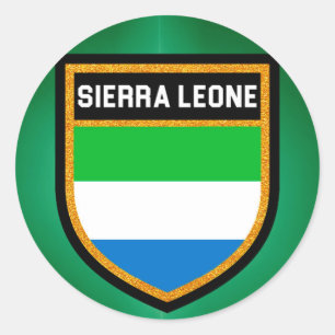 Adesivo Redondo Bandeira do Sierra Leone