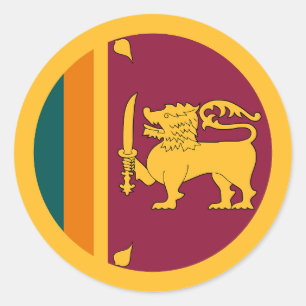 Adesivo Redondo Bandeira do Sri Lanka