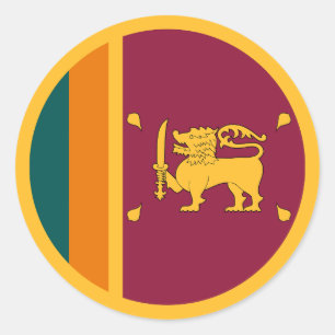 Adesivo Redondo Bandeira do Sri Lanka