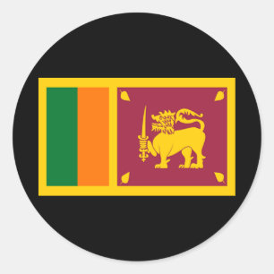 Adesivo Redondo Bandeira do Sri Lanka