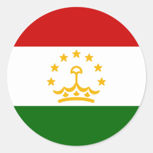 Adesivo Redondo Bandeira do Tajiquistão