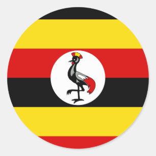 Adesivo Redondo Bandeira do Uganda