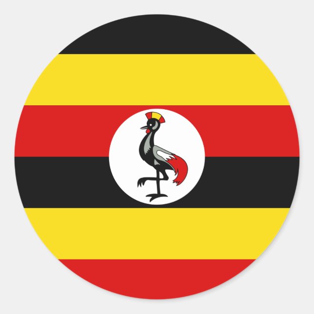 Adesivo Redondo Bandeira do Uganda Sticker (Frente)