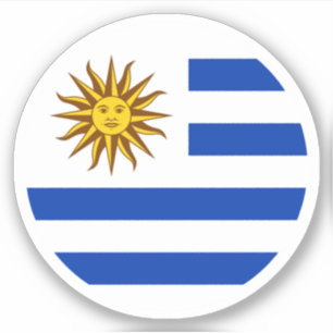 Adesivo Redondo Bandeira do Uruguai