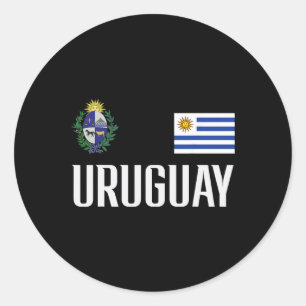 Adesivo Redondo Bandeira do Uruguai Fã de Futebol de Uruguai Homen
