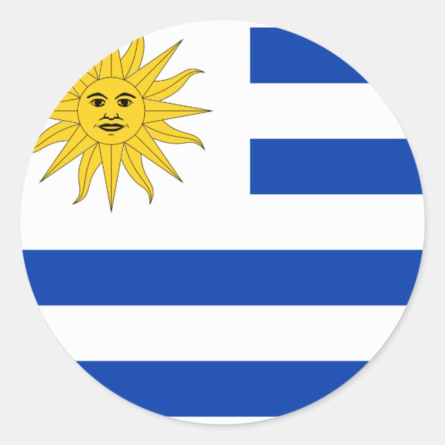Adesivo Redondo Bandeira do Uruguai (Uruguai) (Frente)