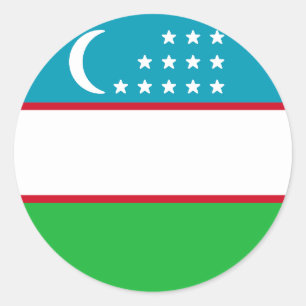 Adesivo Redondo Bandeira do Usbequistão