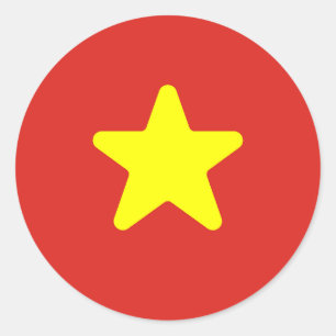 Adesivo Redondo Bandeira do Vietname