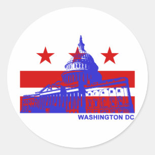 Adesivo Redondo Bandeira do Washington DC