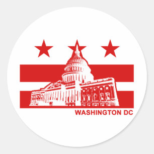 Adesivo Redondo Bandeira do Washington DC