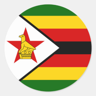 Adesivo Redondo Bandeira do Zimbabué