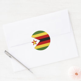 Adesivo Redondo Bandeira do Zimbabué