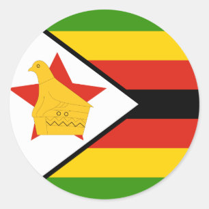 Adesivo Redondo Bandeira do Zimbabué