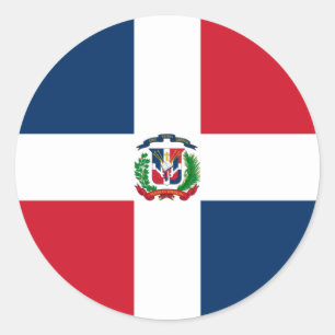Adesivo Redondo Bandeira Dominicana, Bandeira da República Dominic