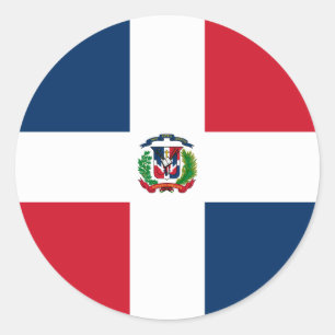 Adesivo Redondo Bandeira dominiquense