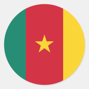 Adesivo Redondo Bandeira dos Camarões