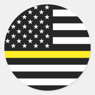 Adesivo Redondo Bandeira dos Despachantes da Linha Amarela Fina