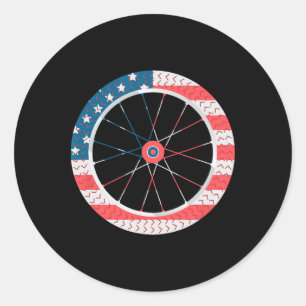 Adesivo Redondo Bandeira dos Estados Unidos Bicicleta Roda Indepen