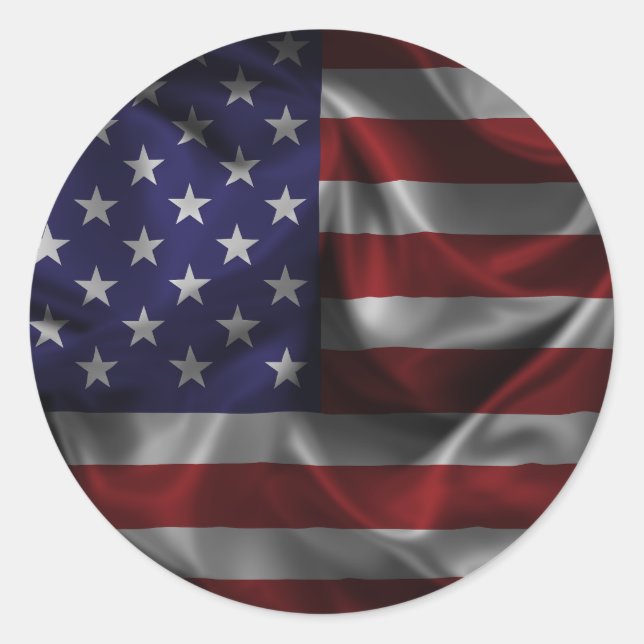 Adesivo Redondo Bandeira dos Estados Unidos da América (Frente)