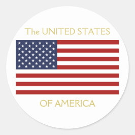 Adesivo Redondo Bandeira dos Estados Unidos da América