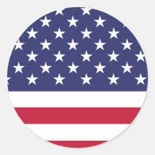 Adesivo Redondo Bandeira dos Estados Unidos da América