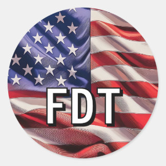 Adesivo Redondo Bandeira dos Estados Unidos da América