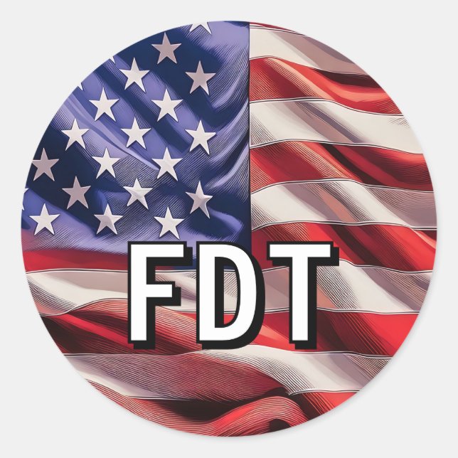 Adesivo Redondo Bandeira dos Estados Unidos da América (Frente)