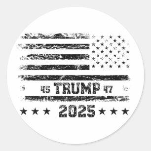 Adesivo Redondo Bandeira dos Estados Unidos. Donald Trump.