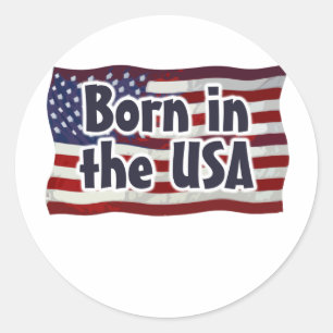 Adesivo Redondo Bandeira dos Estados Unidos - nascer nos EUA