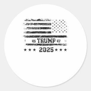 Adesivo Redondo Bandeira Dos Estados Unidos.presidente Donald Trum
