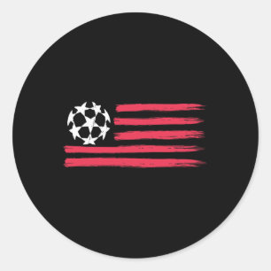 Adesivo Redondo Bandeira dos EUA Futebol Byll Cool Equipamento de