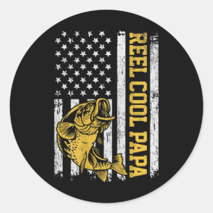 Adesivo Redondo Bandeira dos EUA Reel Legal Papa Patriótico Design