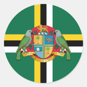 Adesivo Redondo Bandeira e Casaco de armas da República Dominican