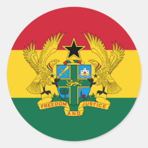 Adesivo Redondo Bandeira e Casaco de armas do Gana, Bandeira do Ga