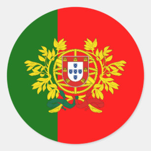 Adesivo Redondo Bandeira e Casaco de armas portuguesas