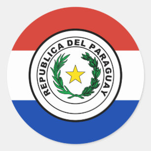 Adesivo Redondo Bandeira e selo do Paraguai, Bandeira do Paraguai