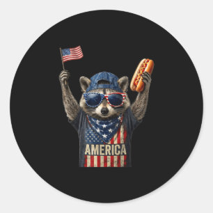 Adesivo Redondo Bandeira engraçada retrô de americanos amantes de