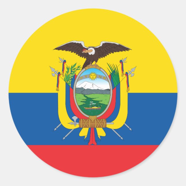 Adesivo Redondo Bandeira Equador (Equador) (Frente)