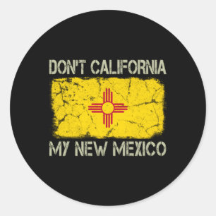 Adesivo Redondo Bandeira Estadual Não Califórnia Meu Novo México