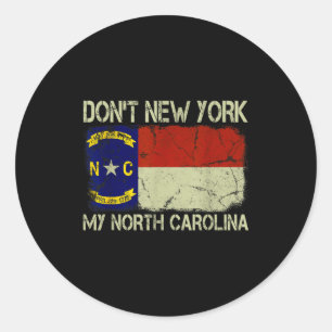 Adesivo Redondo Bandeira Estadual Vintage Não Nova York Meu Norte
