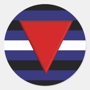 Adesivo Redondo Bandeira estranha de couro do orgulho