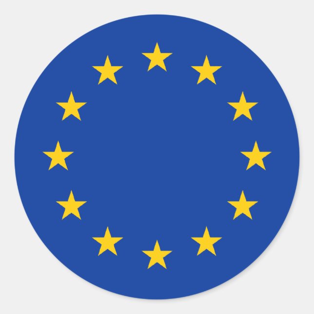 Adesivo Redondo Bandeira Europa/União Europeia (Frente)