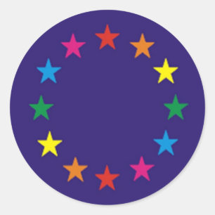 Adesivo Redondo Bandeira européia do orgulho gay